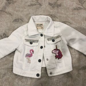 Swarovski white denim patch jacket